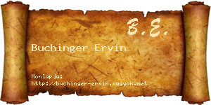 Buchinger Ervin névjegykártya